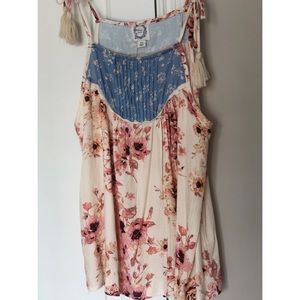 Francesca’s Floral Tie Strap Top